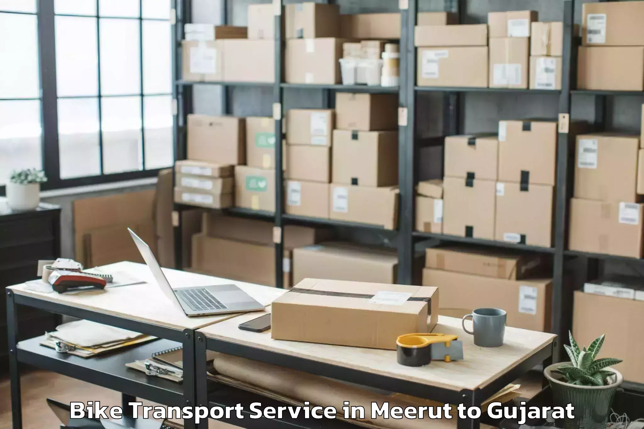 Leading Meerut to Waghodia Bike Transport Provider